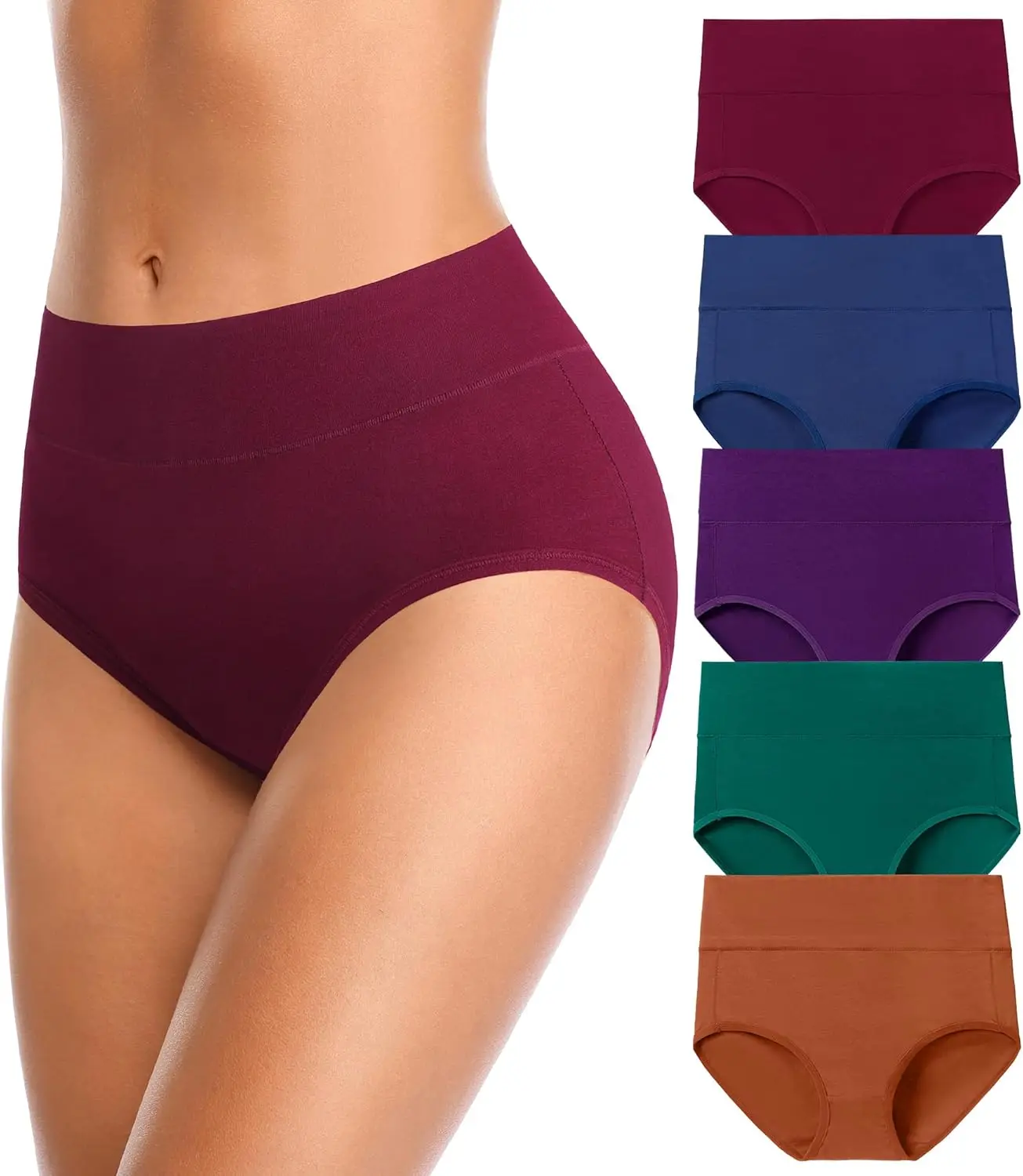 Eco-Friendly Cotton Briefs for Women, 5-Pack, Soft & Breathable Underwear