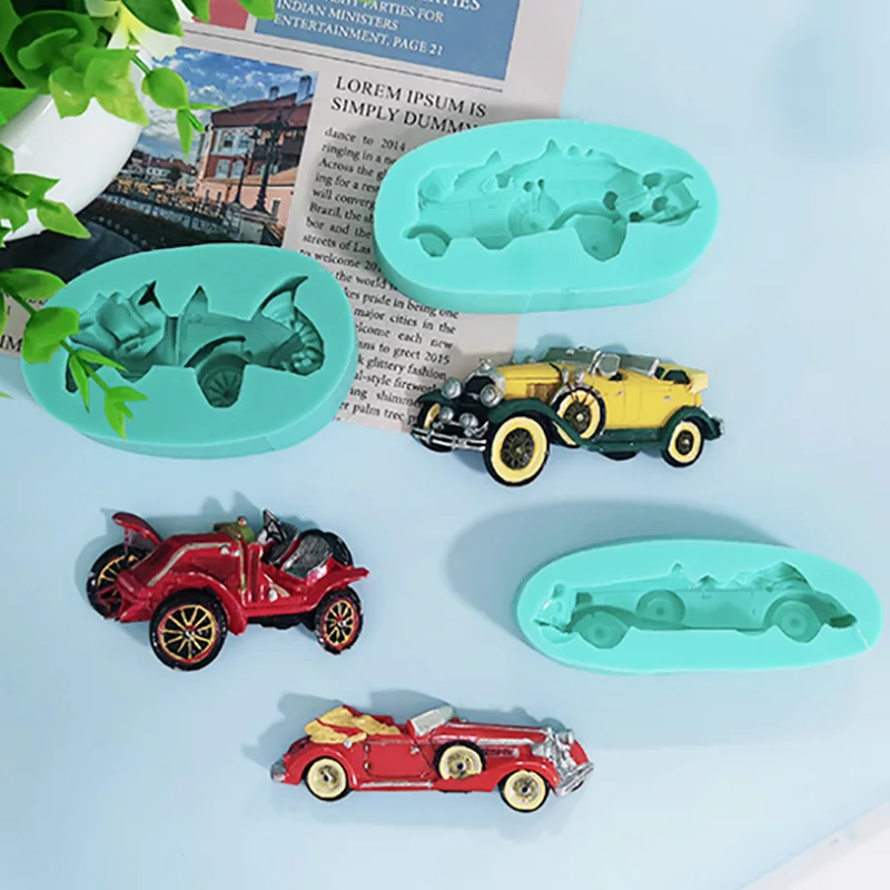 

3d Antique Classic Car Food Grade Silicone Mold Biscuit Chocolate Mousse Cake Baking Accessories Cake Decorating Tools