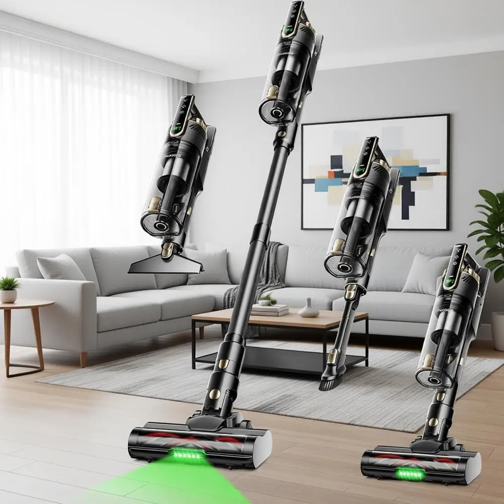 

Self-Standing Lightweight Stick Vacuum with 50 mins Runtime, Powerful Suction, Suitable for Home, Hardwood Floor, Carpet, Pet Ha