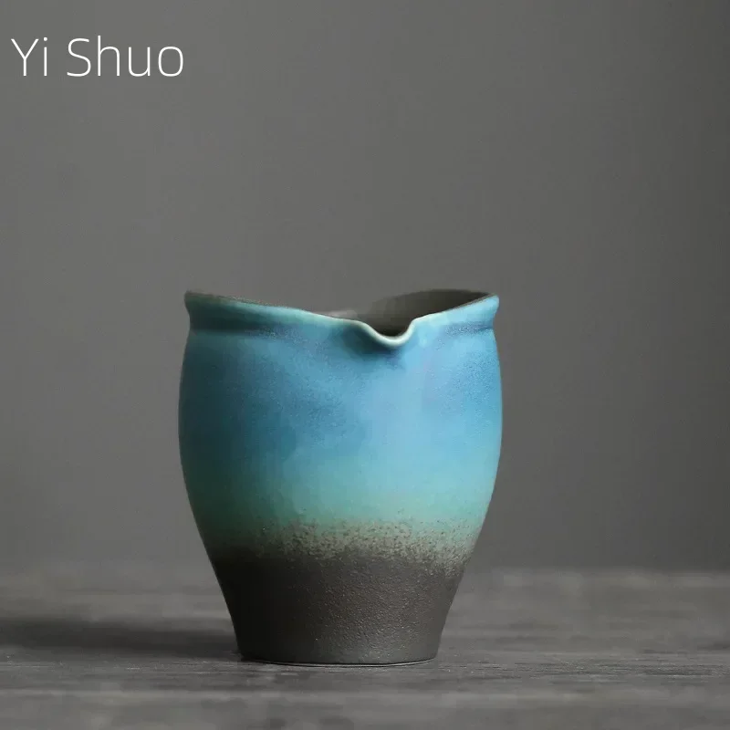 

Ocean Blue Stoneware Pitcher Ceramic Tea Serving Pot Kung Fu Gongdaobei Tea Infuser Tea Sea