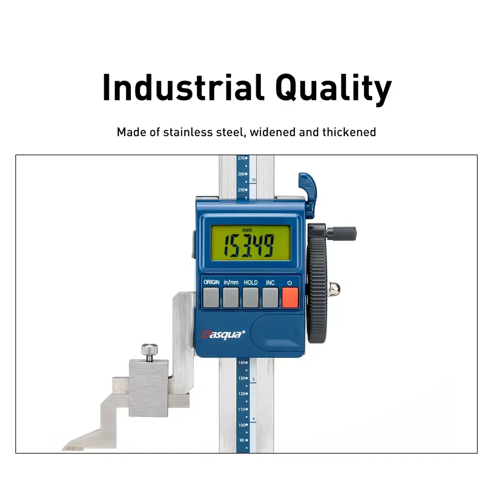 رائجة البيع Dasqua 0-600 مللي متر IP65 مقاوم للماء مقياس الارتفاع الرقمي الثقيل 00-24 ''الإلكترونية مع نقل لاسلكي