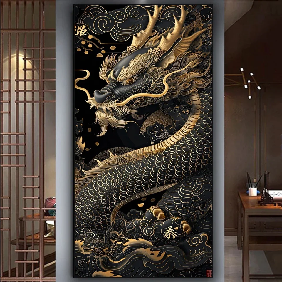 

DIY Diamond Painting Full Diamond Mosaic Japanese Dragon Art Diamond Embroidery Kit Rhinestone Home Decor Craft Gift