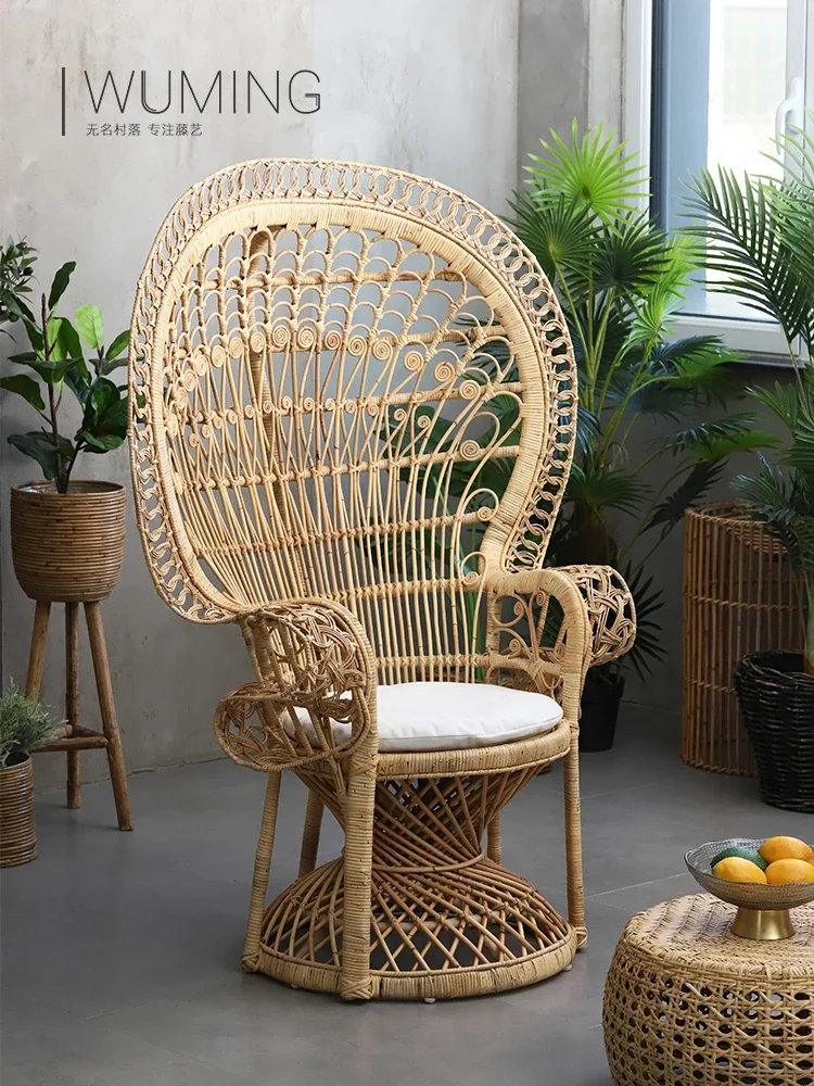 

Retro Minimalist Rattan Couch Quiet Balcony Leisure Chair