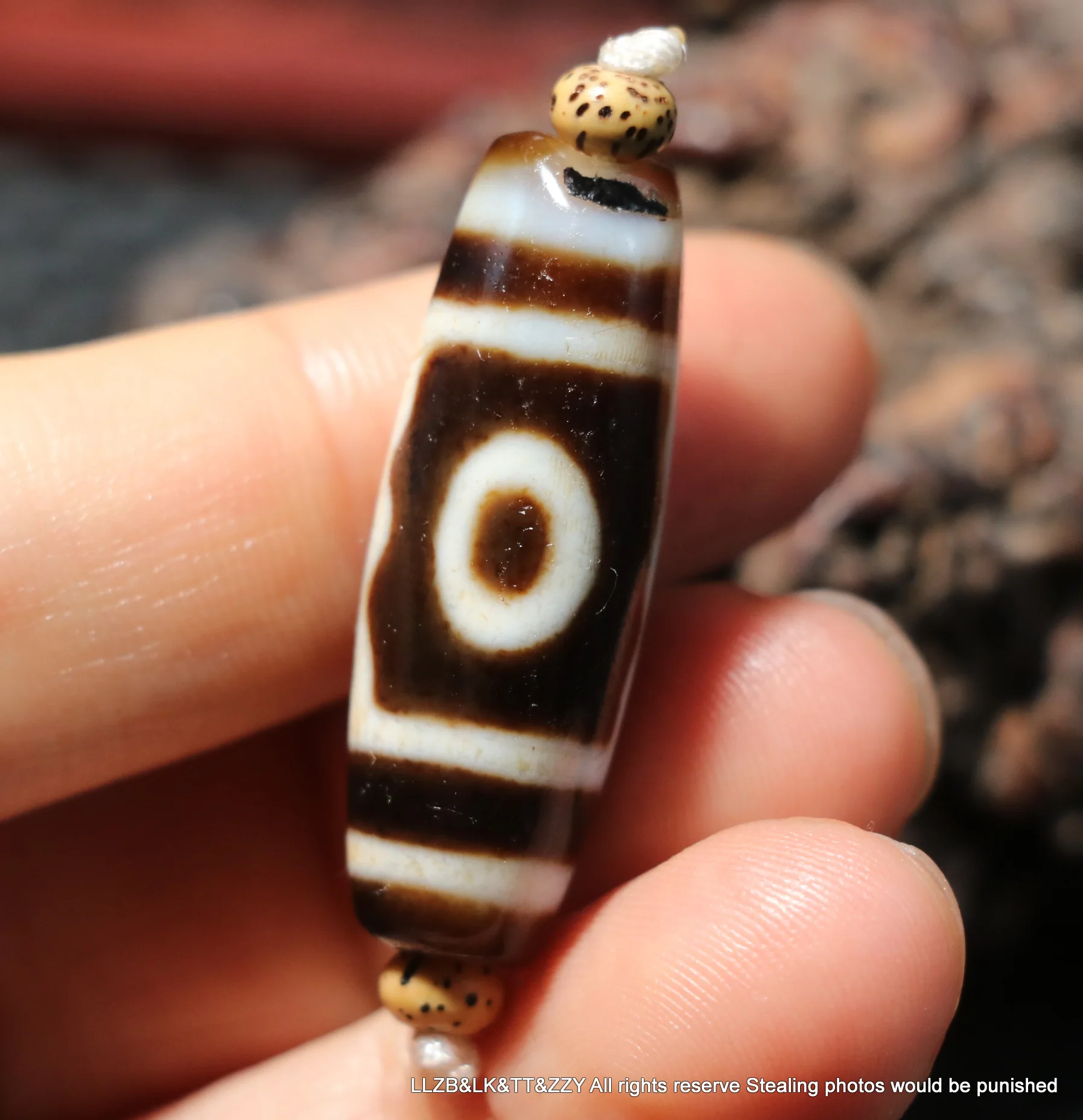 

Magic Power Energy Tibetan Old Agate 3 Buddha Eyed Totem dZi Bead Amulet Pendant Timestown UPD210825A1