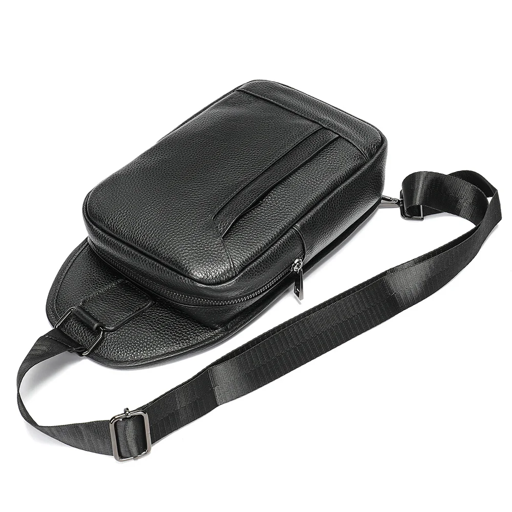 Pacote de couro crossbody mensageiro para homens, sacos de ombro marido, bolsa de peito, bolsa de telefone, sling, ipad trip, 7,9 polegadas