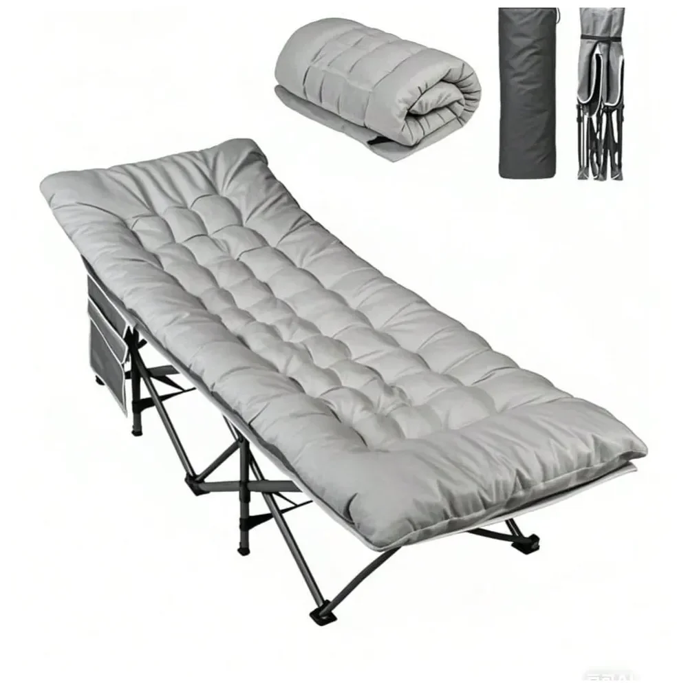 

Double Layer Oxford Camping Cots For Adults, Folding Cots For Sleeping With Mattress, Outdoor Folding Bed With Carry Bag, Porta