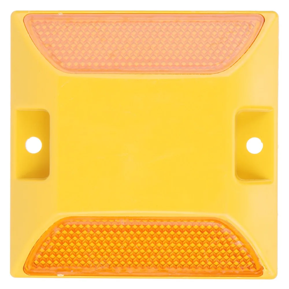 10PCS Durable Double Yellow Road Reflectors Reflective Plasticl Driveway Markers Universal Compact Stud Markers
