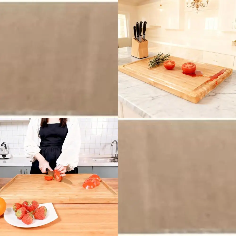 

XXL Bamboo Chopping Board 24x16 - Thick 1.25 Butcher Block for Cooking, Meats, Veggies & BBQ with Handle & Juice Groove