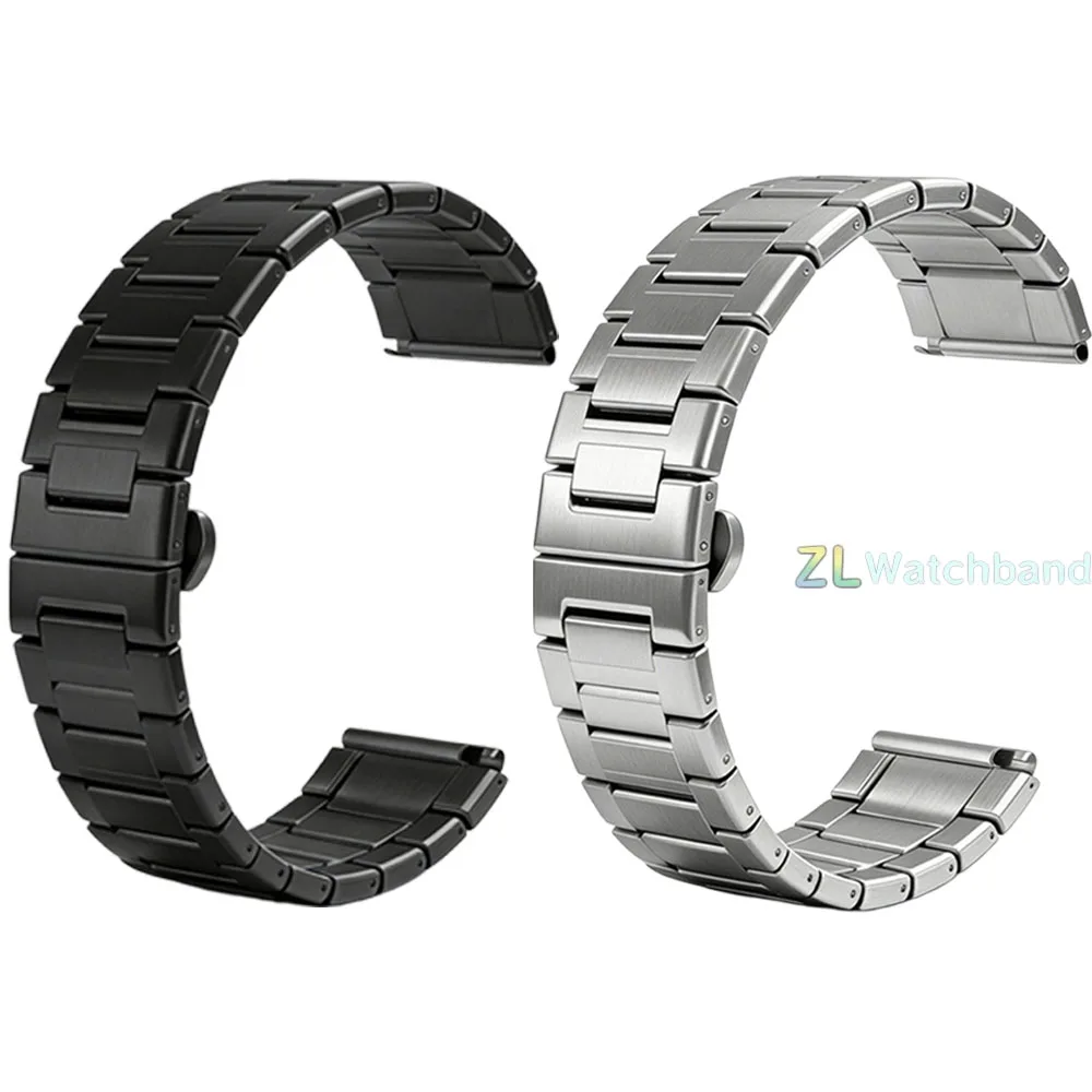 22mm Stainless Steel Watch Straps Business Butterfly Clasp Band for Huawei Watch GT5/GT4 for Smartwatch Quick Release Bracelet