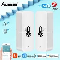 Tuya WiFi ZigBee Temperature Humidity Sensor Indoor Humidity Sensor Battery Powered APP Monitoring For Alexa Google Home Voice