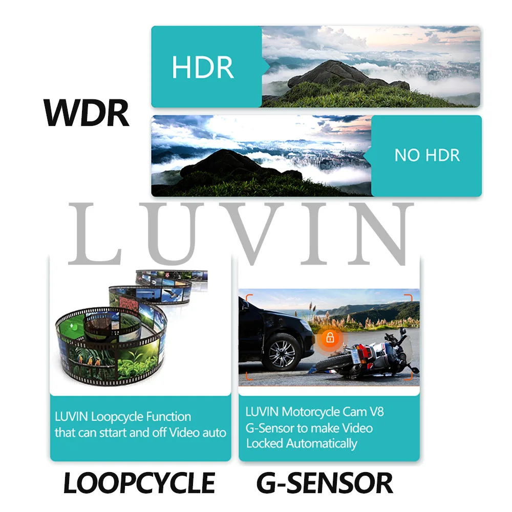 فريدكون دراجة نارية كاميرا DVR 2K 1440P مسجل فيديو واي فاي App مقاوم للماء Loopcycle WDR للرؤية الليلية موتور القيادة