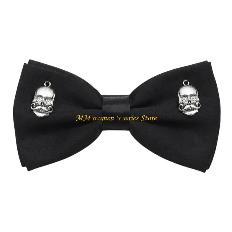 Q39C Theme Day Costume Neckwear in Black for Men and Women, Holiday Party Bowtie with Lightweight Polyester Texture