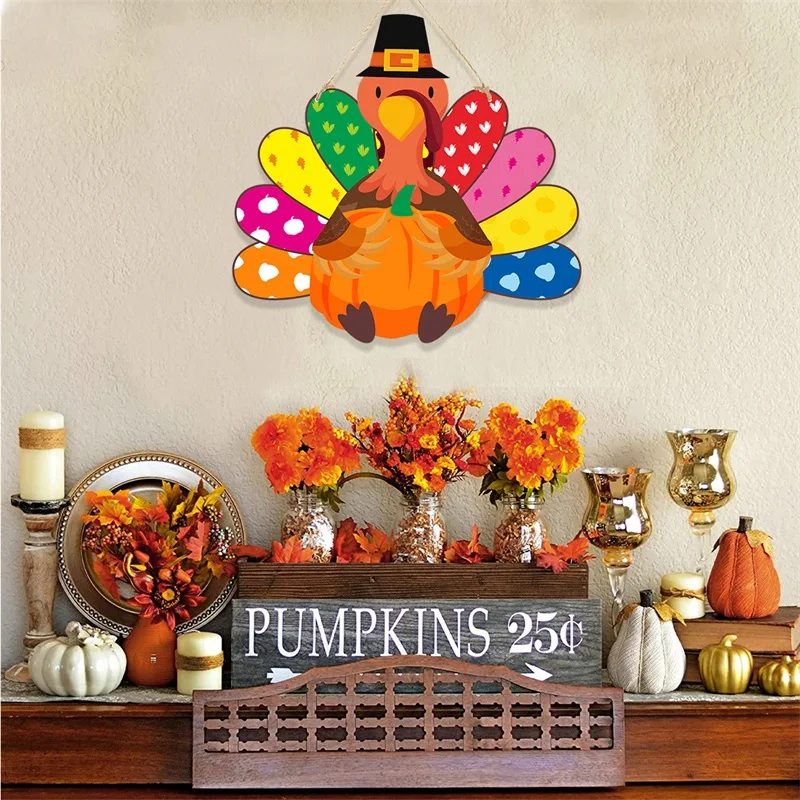 Elevate Your Thanksgiving Party Decor with Colorful Rope Door Signs - A Fun and Festive Addition!