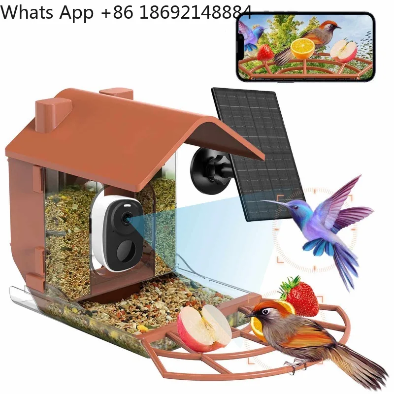 

Bird feeder Solar outdoor bird feeder with camera Large capacity waterproof bird watcher