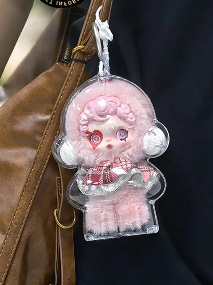 

Transparent Doll Dust Case Portable Organizer Box Protective Cover for Skull Panda Winter Movement