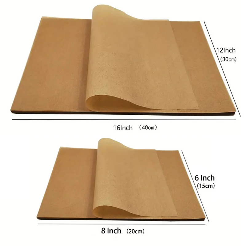 【New】50/100Pcs Parchment Paper Baking Sheets Non-Stick Precut Baking Parchment Baking Paper Will Not Curl Burn Wax Paper