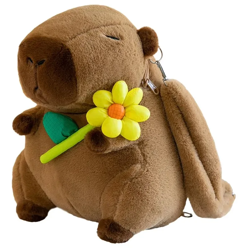Schattige Capibara-rugzak – Zachte pluche kinderschooltas met kamer voor snacks en klein speelgoed