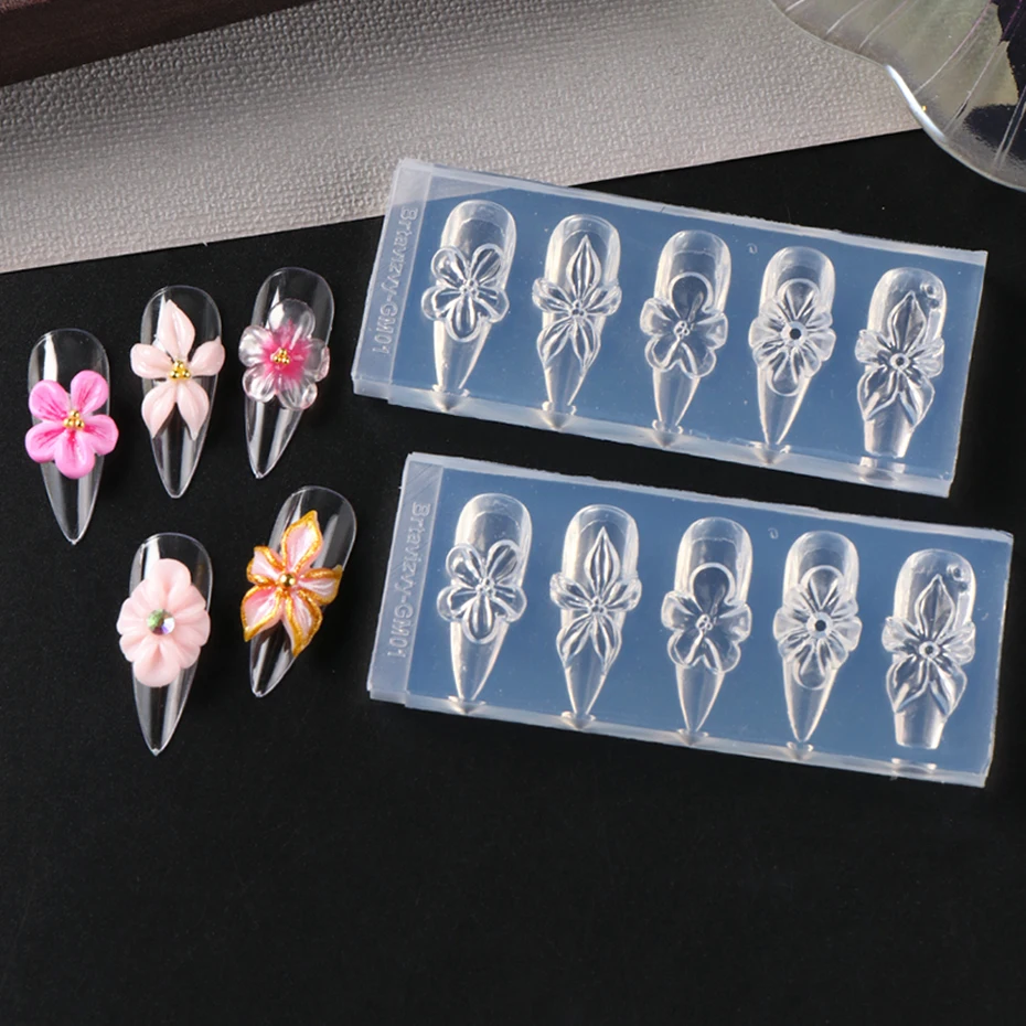 1pc 3D Spring Flower Nail Sili - 3D Printing Ptc 评论和价格