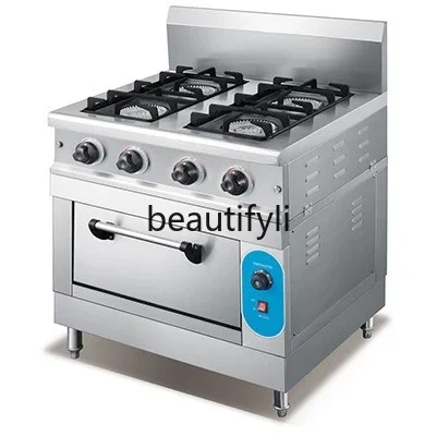 Z189 Commercial four-head gas stove stainless steel soup, vertical bracket porridge stove independent temperature control