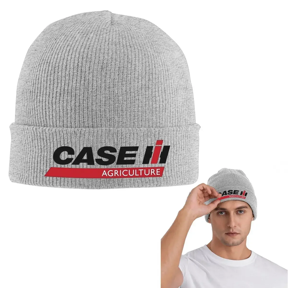 New Tractor Case Logo Warm Knitted Cap Hip Hop Bonnet Hat Autumn Winter Outdoor Beanies Hats for Men Women Adult