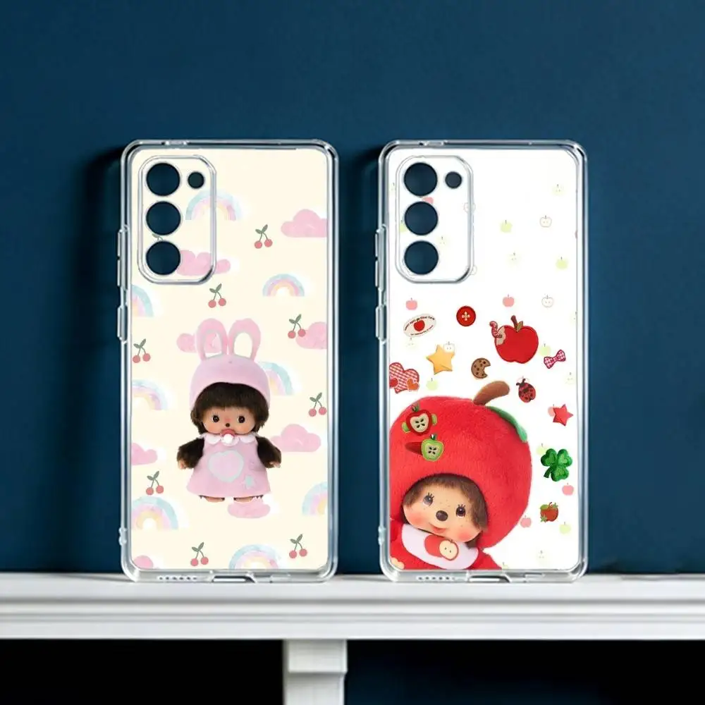 Cute M-monchhichis-s  Phone Case For Samsung Galaxy S24 S25 S23 S22 S21 Plus S24 S25 Transparent Cover Case