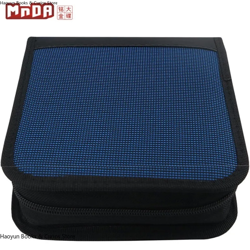 Organizer na 40 płyt CD/DVD, niebieski, wytrzymały płócienny futerał do przechowywania, płócienna torba na CD/DVD, (portfel na CD/DVD - mieści 40 płyt)