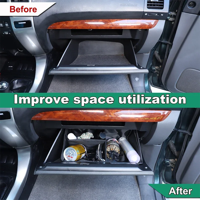 

For Toyota Cruiser Prado 2003-2009 Oxford cloth black car glove box divider bag tool bag organizer bag car interior accessories