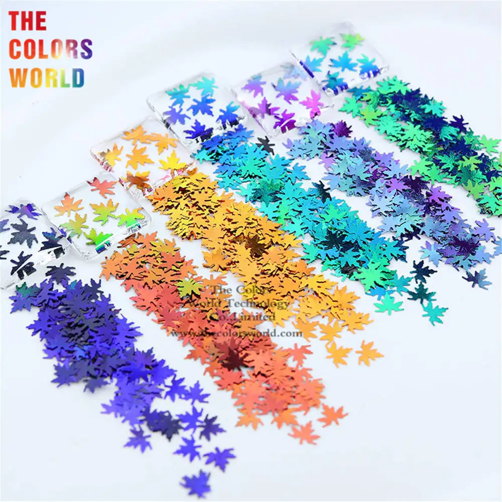 TCT-359 Maple Leaf Chameleon Color 5MM Nails Glitter Nail Art Decoration Body Art Tattoo Makeup Tumbler Crafts Accessories DIY