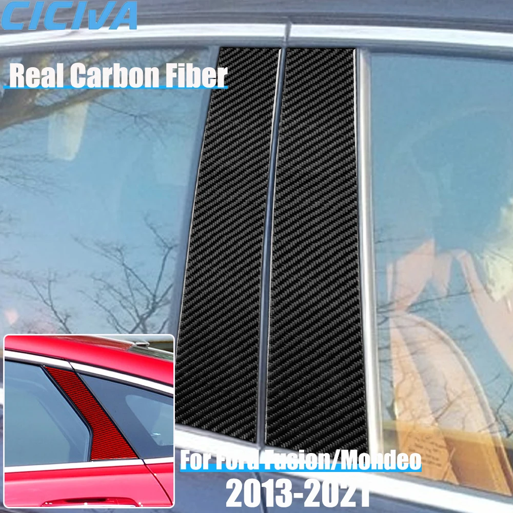 

Real Carbon Fiber Car Accessories B-pillar Panel Trim Decorative Cover Soft Sticker For Ford Fusion/Mondeo 4th Gen 2013-2021