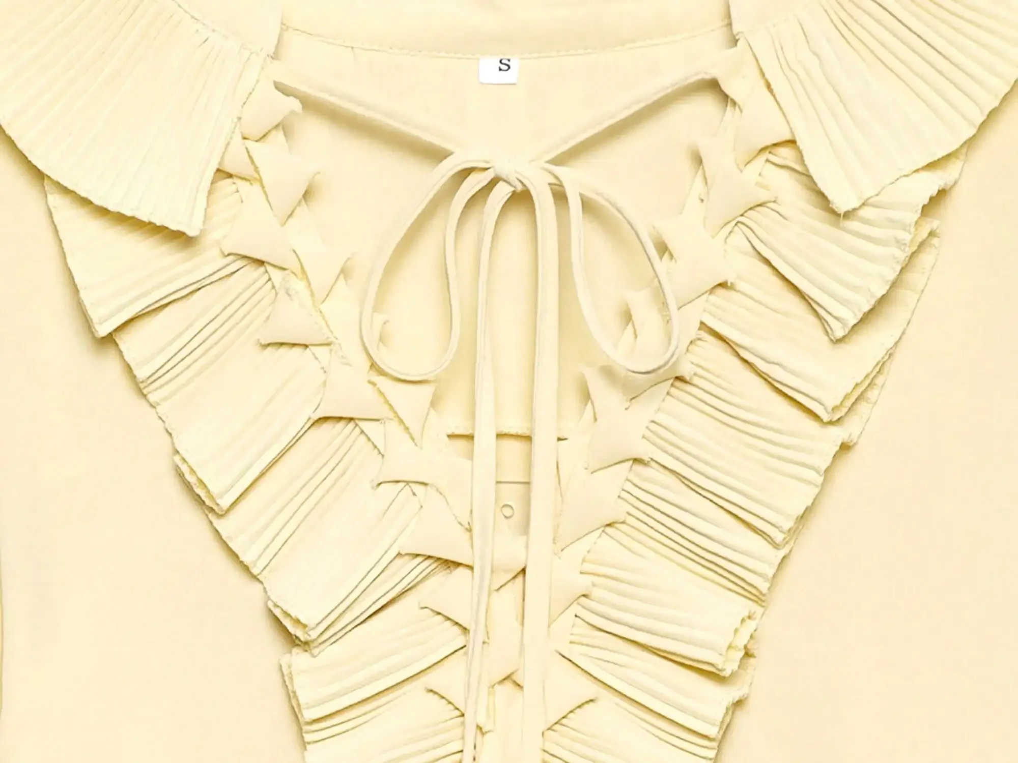 HH Damen Minimalistische Mehrfarbige Rüschenbluse Plissierte Büro-Arbeitskleidung Business-Hemden Lässige Tägliche Elegante Damenbluse Schickes Oberteil – Detail 5