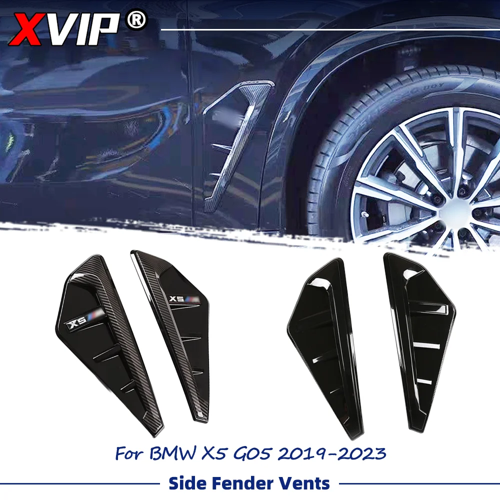 

XVIP Glossy Carbon Fiber Glossy Black 1 Pair Stick-On Side Fender Vents For BMW X5 G05 2019-2023