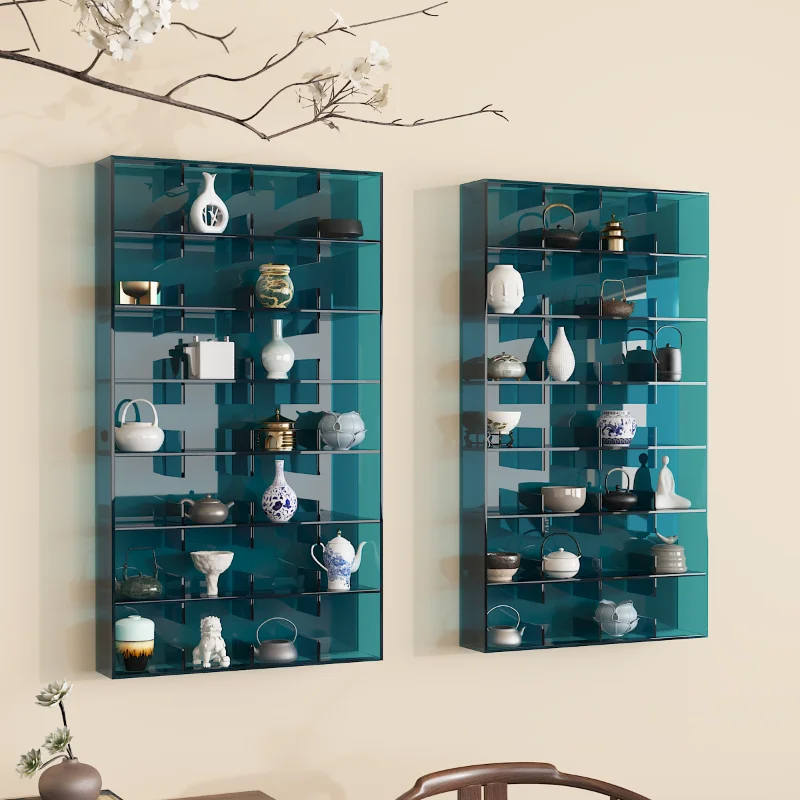 Tea cup holder acrylic rack wall mounted teapot display rack simple and modern