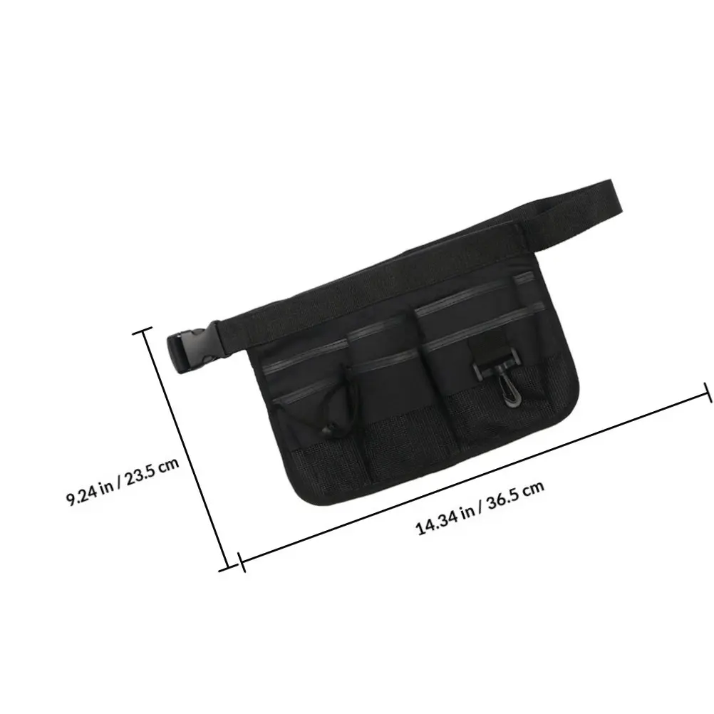 Gardening Tools Belt Bag Black Heavy Duty Hanging Pouches Adjustable Waterproof Waist Utility Apron for Garden Tool Storage