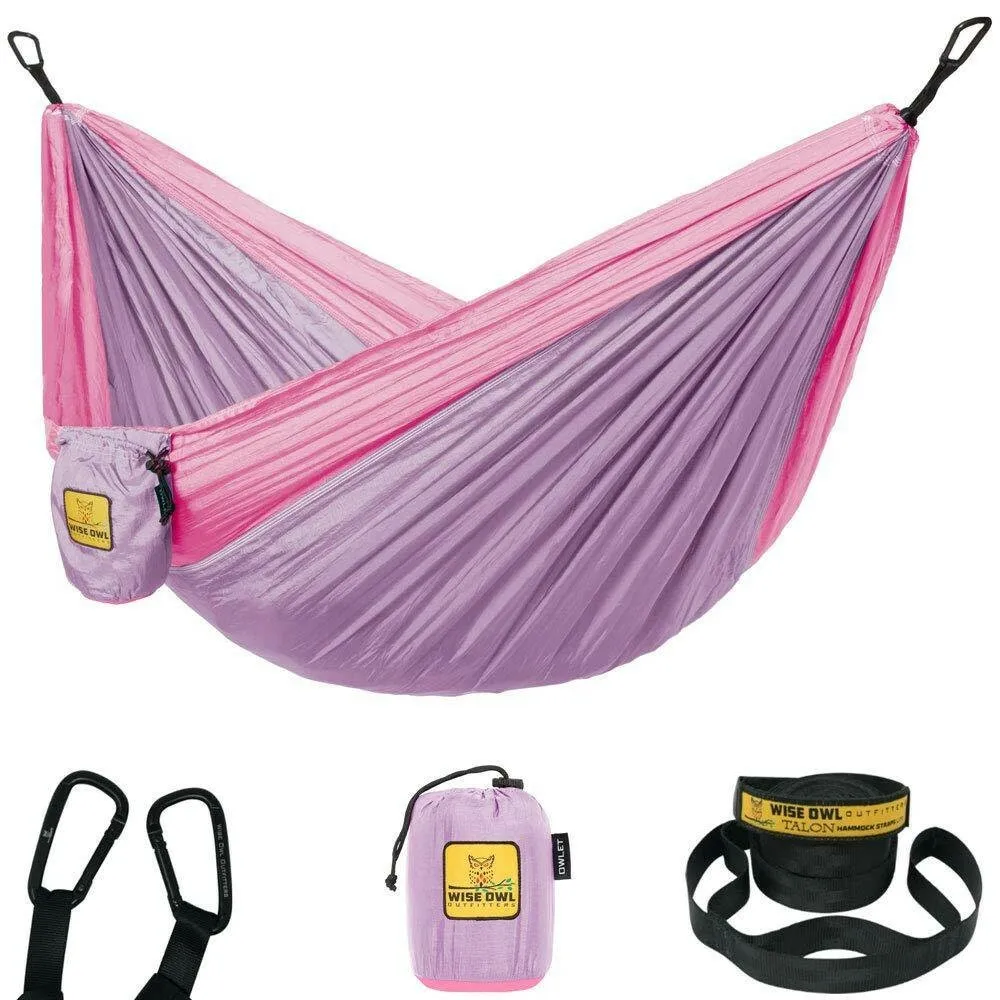 

Wise Owl Outfitters Owlet Kids Camping Hammock Tree Straps Lavender & Pink