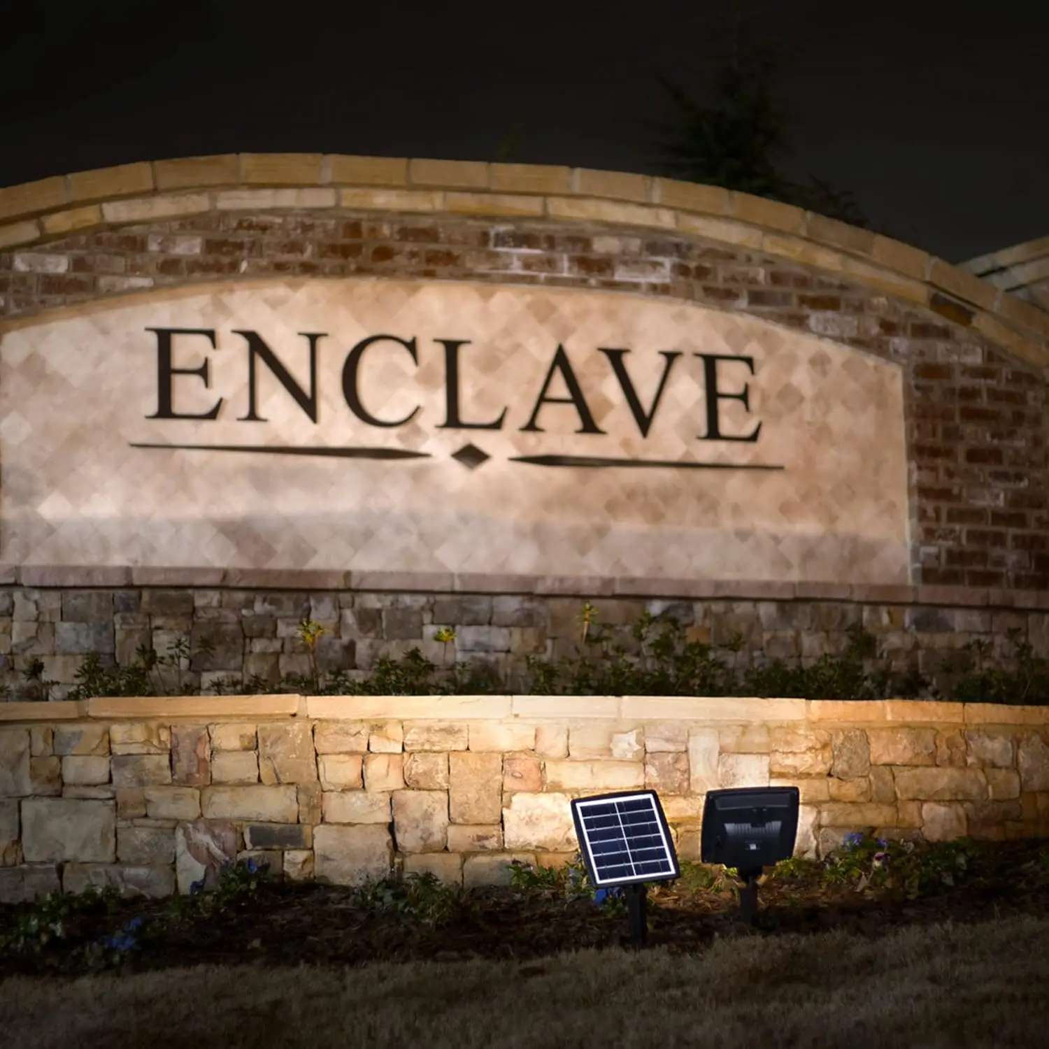 ضوء فيضانات يعمل بالطاقة الشمسية مزدوج اللون، ألومنيوم مصبوب أسود خارجي، أداة أو مسطحة للأشجار، المنزل، المناظر الطبيعية، الجدران - ساخن #3