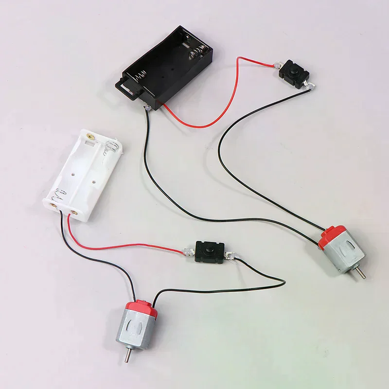 Black White 130 Motor Kit with 2xaa Battery Storage Case and Switch 16500 Rpm Mini Diy Electronic Motor Circuit Models Kit
