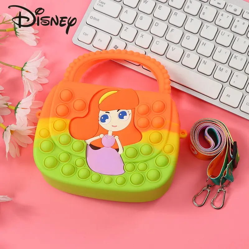 Disney Princess Series New Girls' Crossbody Bag Fashion High Quality Children's Zero Wallet Cartoon Multifunctional Storage Bag