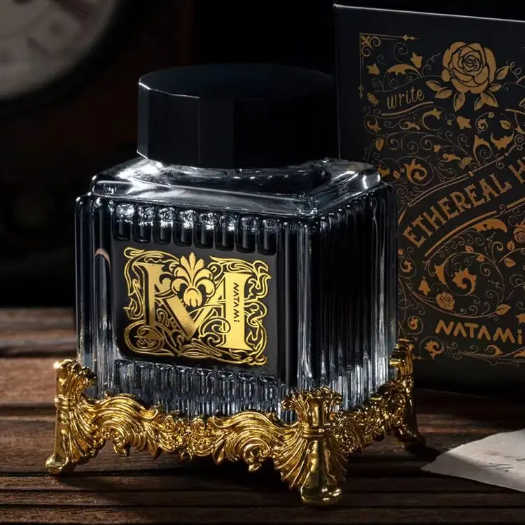Atrament do pióra wiecznego Natami 30ml, szklana butelka, kompatybilny z Parker, wkład do pisania, do biura i szkoły, z grawerowaną podstawą. — zdjęcie produktu 2