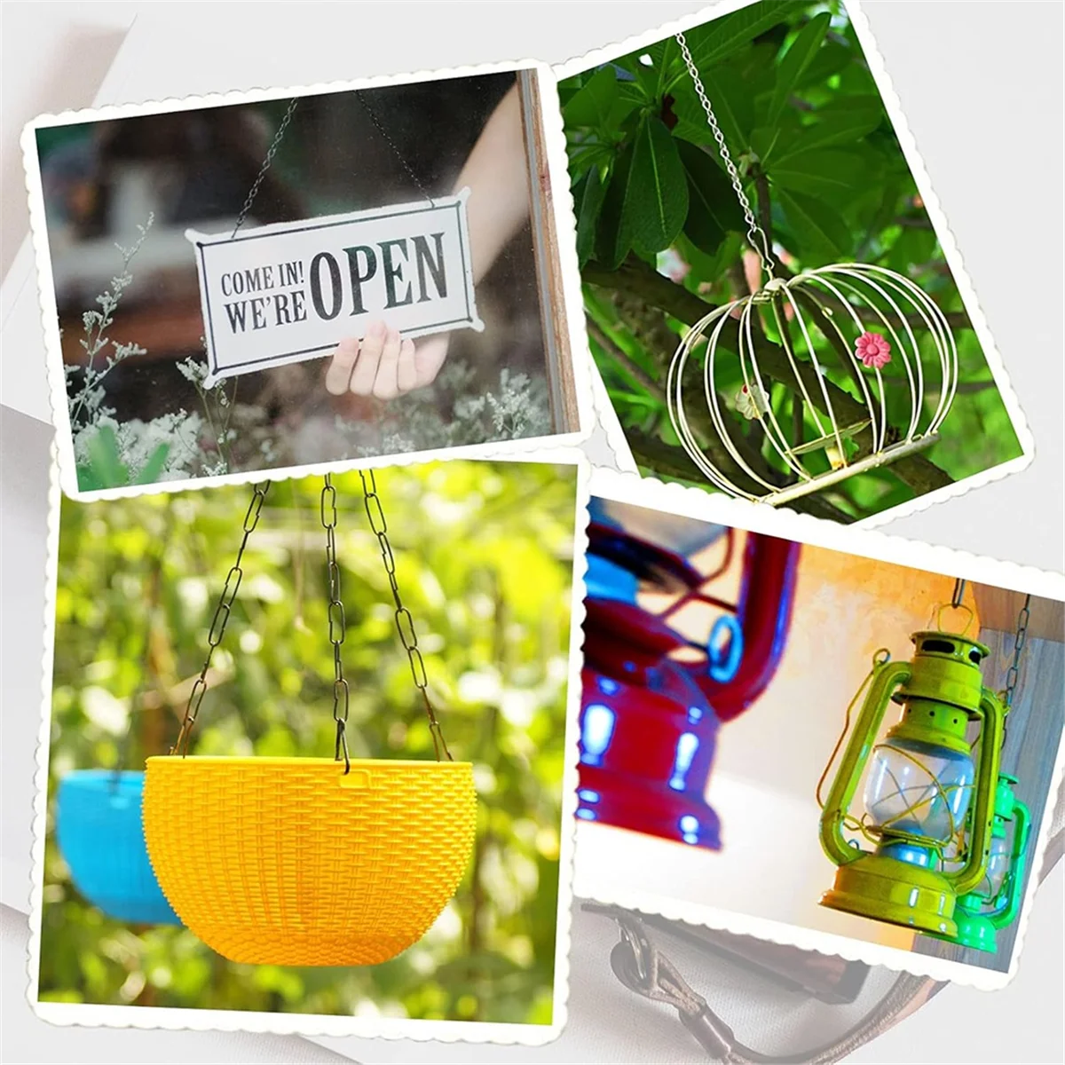 متوفر ~ 10 قطع خطافات نباتية مقاس 19.7 بوصة لسلال معلقة، سلاسل معلقة سوداء مع خطاف S ومشبك للزراعة ومغذيات الطيور