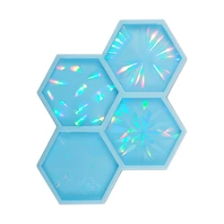 MXME-Molde silicona con agarre para teléfono, soporte montaje para enchufe teléfono hexagonal holográfico resina,