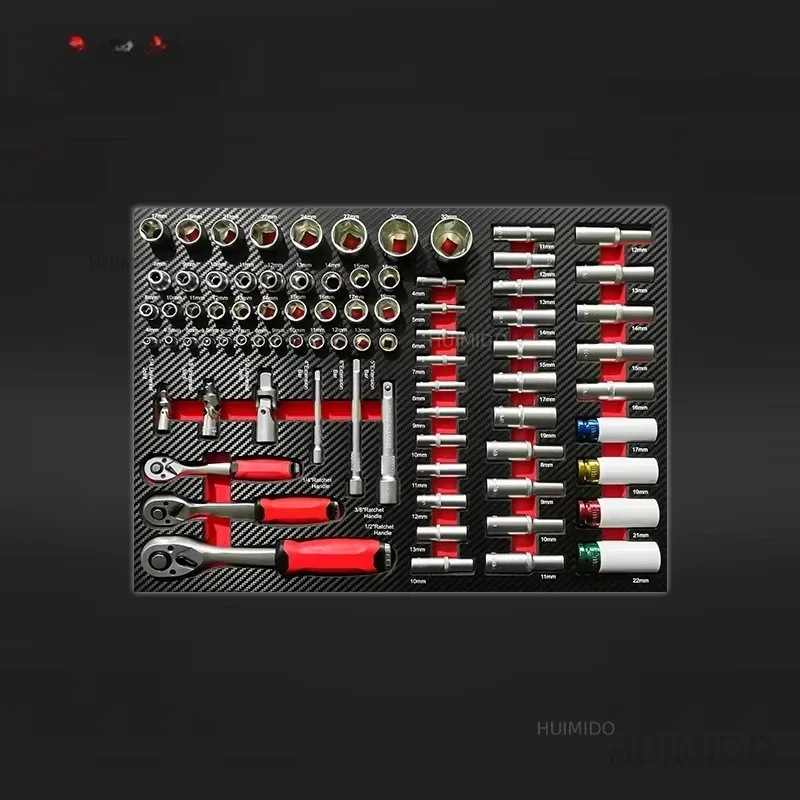 TOMAC Valuable 7-Drawer Heavy Duty Workshop Tool Cabinet with Tools 255PCS Tool Set Rolling Storage Trolley/Cart