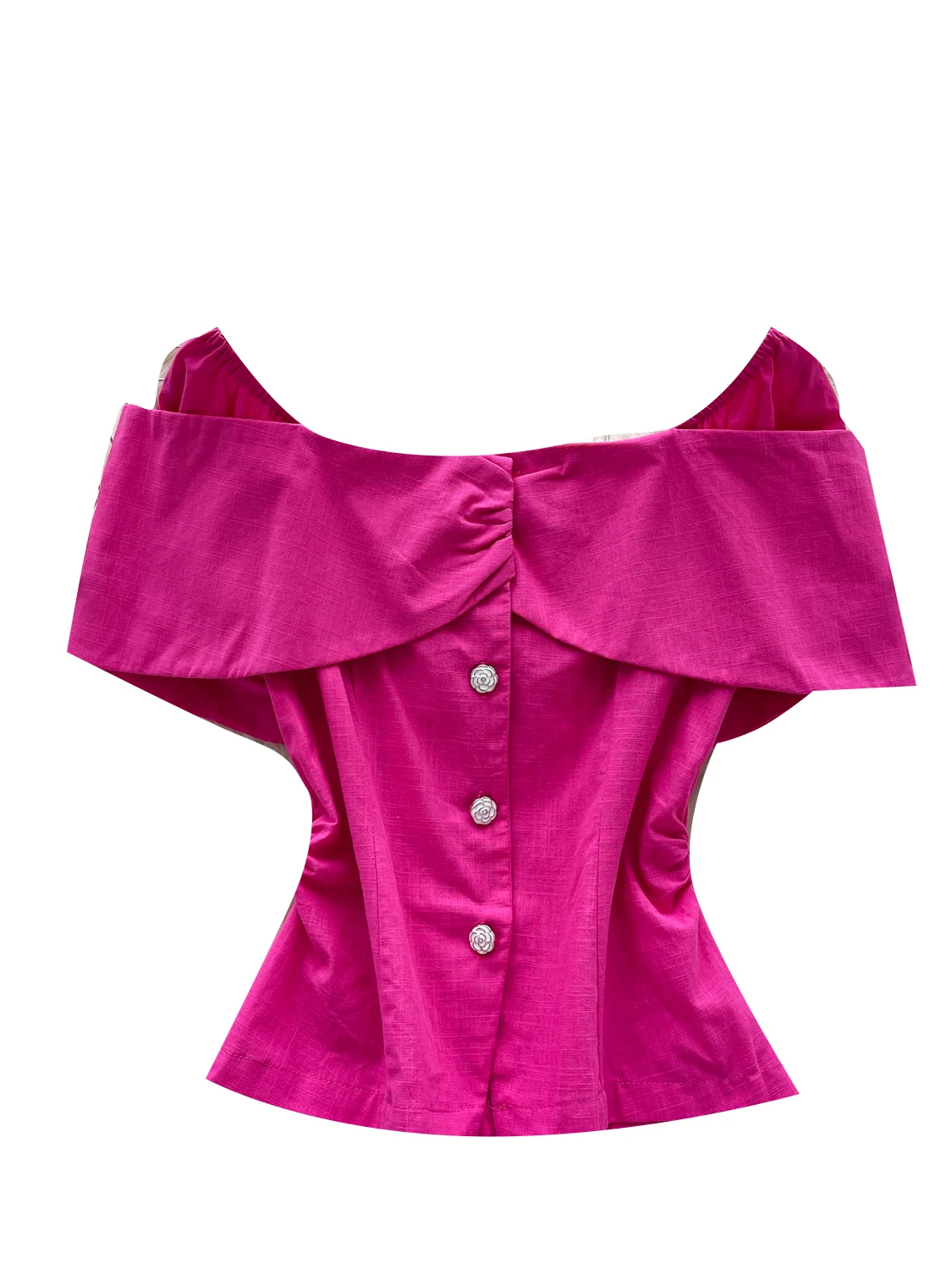 Sli Faionable Colletto monospalla Splice Bottone singolo Slim Fit Donna Estate Versatile Ele irt Commute Sle