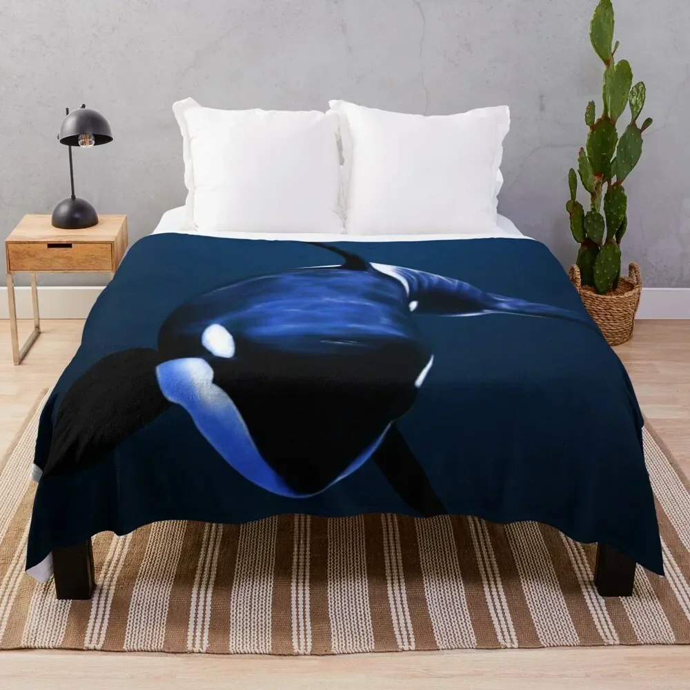 

Orca Art Throw Blanket Elegant Warm Throw Blanket for Hotel Home
