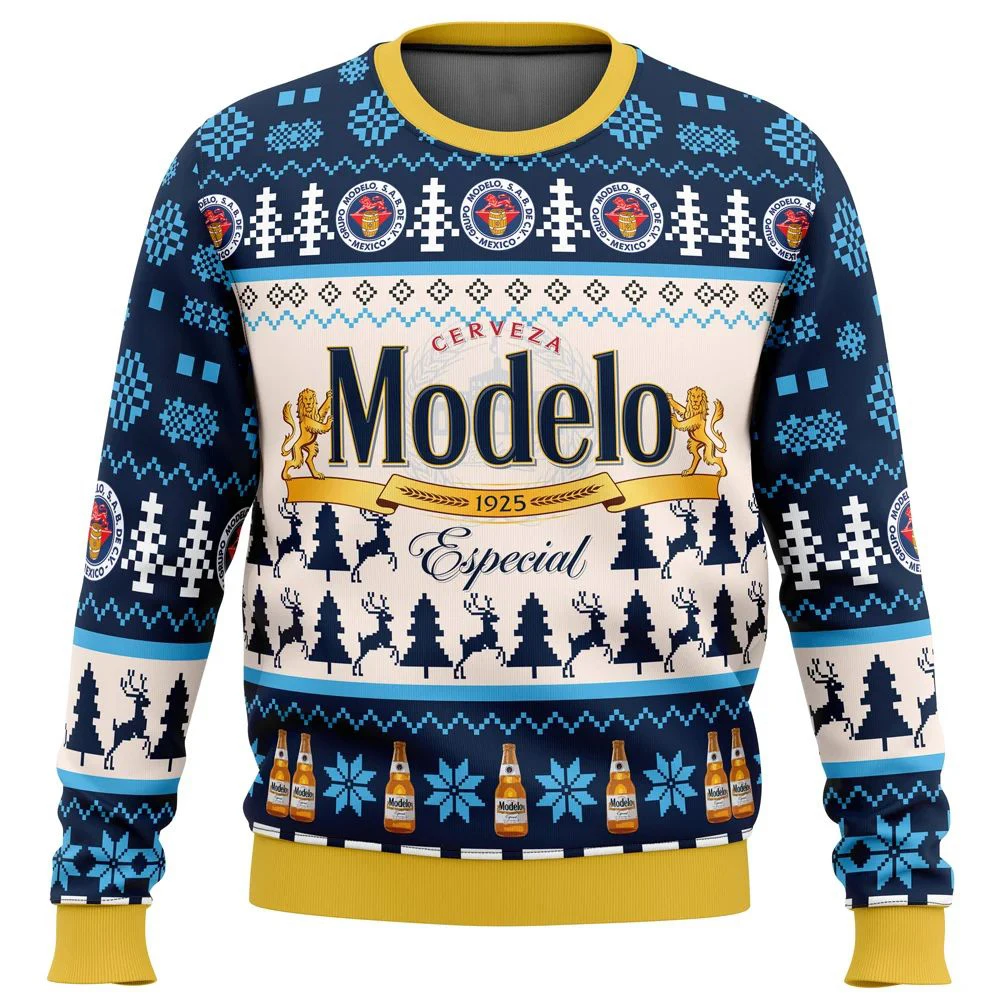 

Modelo Especial Beer Ugly Christmas Sweater Подарок Пуловер Санта-Клауса Мужской 3D свитшот и топ Осенне-зимняя одежда 2026