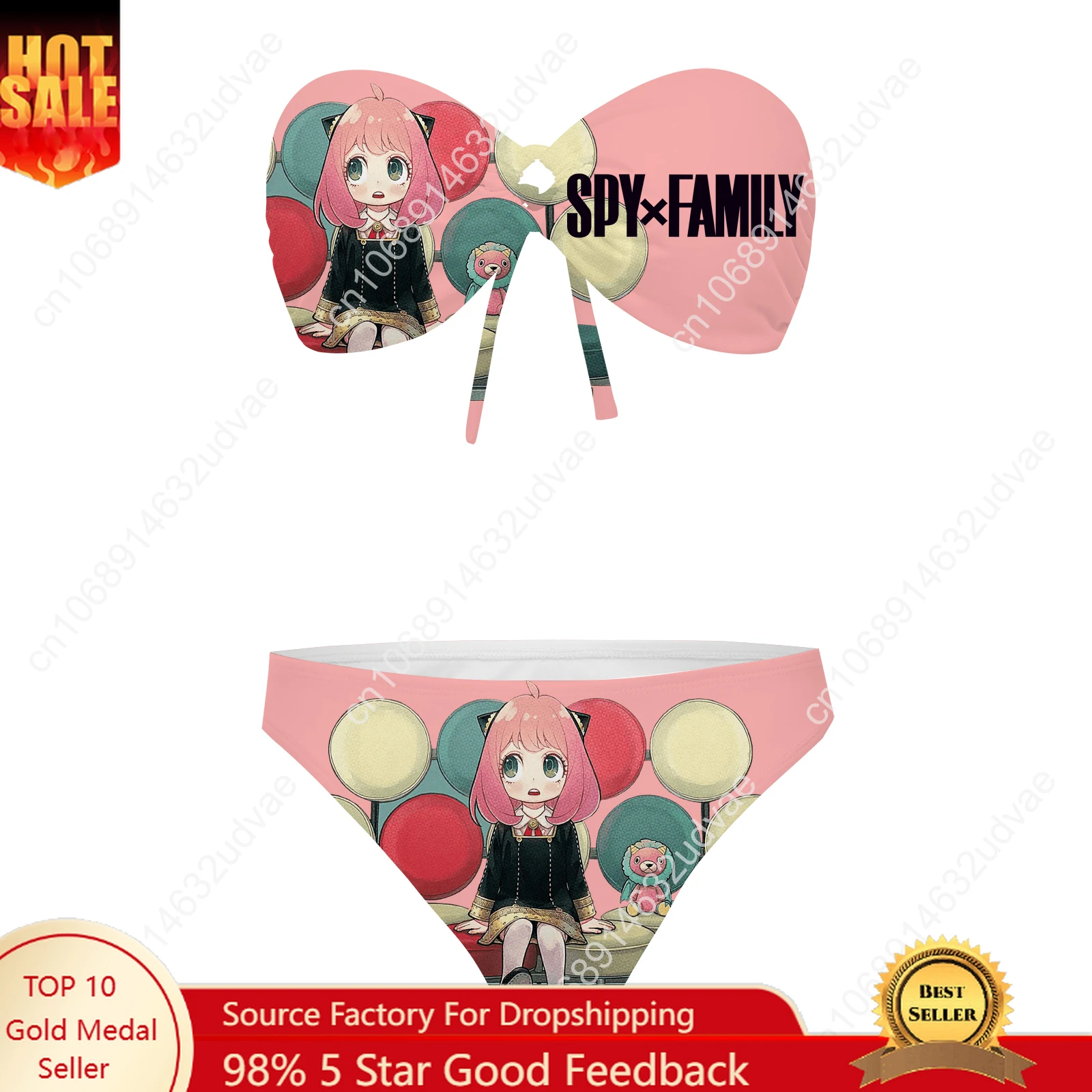 

SPY×FAMILY Strapless Swimsuit Womens Bathing Suits Personalized Fashion Swimwear Pool Party Sexy Bikini Customize Beachwear
