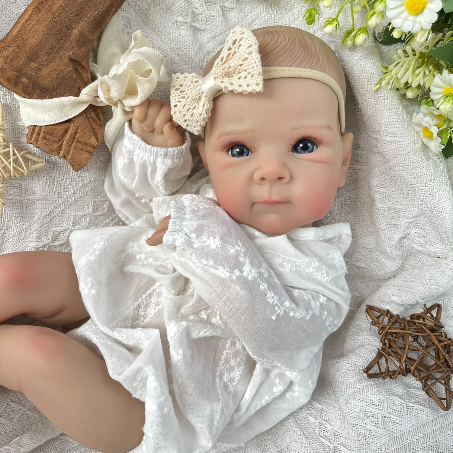 Poupée bébé reborn réaliste de 18 pouces (45 cm), jouet à l'aspect réel avec corps en tissu, peau 3D, cadeau d'anniversaire adorable pour les enfants