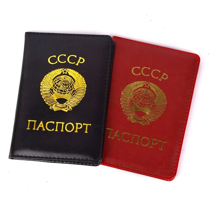 CCCP-Couverture de Passeport de l'Union Soviétique pour Homme et Femme, Juste en Cuir, Porte-Passeport, URSS, Russie, Évaluation de Voyage