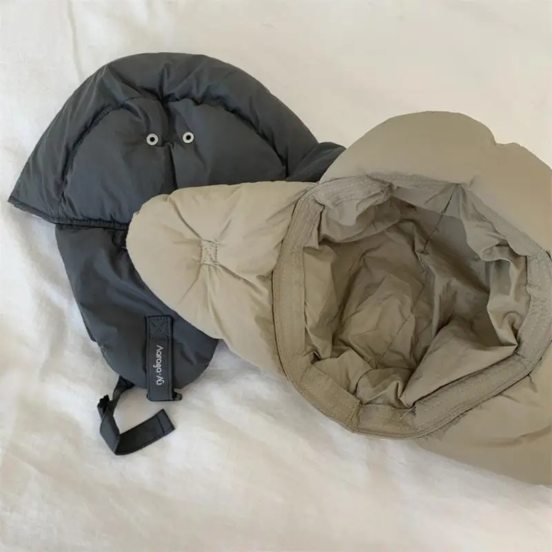 

L5YA Girls Hooded Hat Earmuffs Hooded Trapper Hat for Skiing Skateboarding Thick Windproof Down Hat for Cold Weather