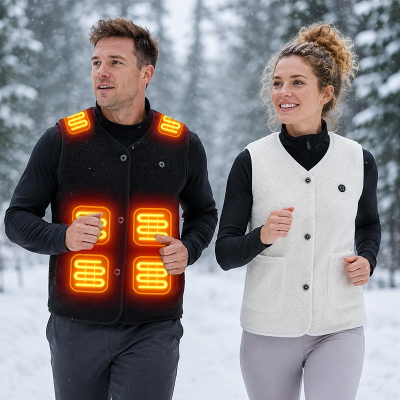 16 Heizzonen, wärmende Weste, elektrisch, USB-Ladefunktion, schnelle Aufheizzeit, waschbar, Wintermantel für Damen und Herren, geeignet für Outdoor-Aktivitäten wie Skifahren, Angeln und Reiten. – Detail 9