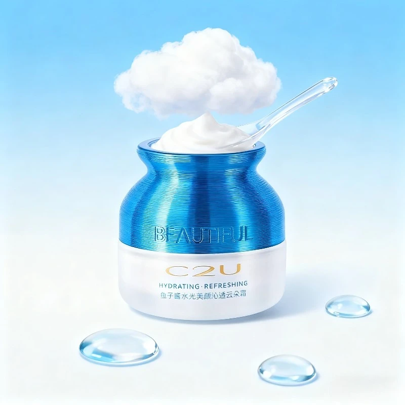 الكافيار مشع ديوي الجمال سحابة كريم ترطيب ترطيب ممتلئ الجسم منعش توهج حريري تجديد كريم ايسنس للوجه